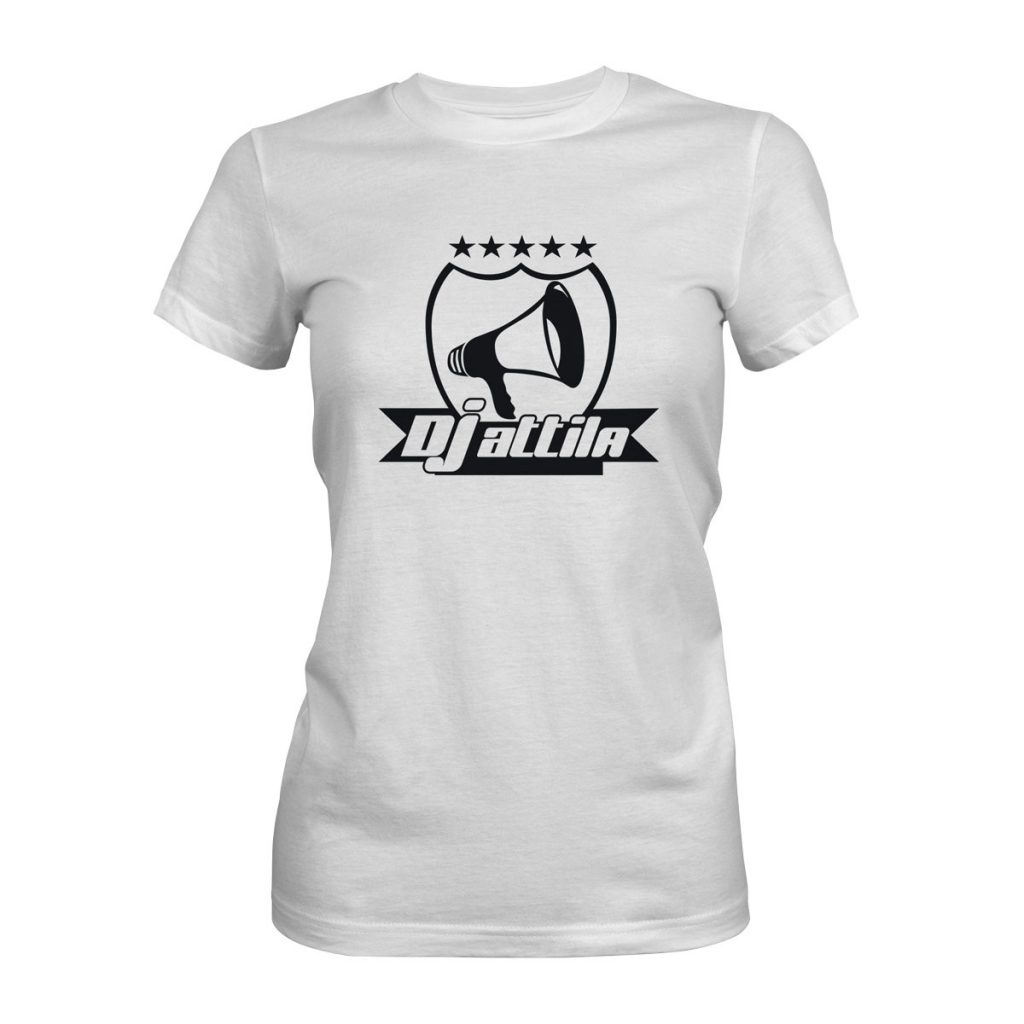 TShirt Damen DJ Attila Logo weiß PARTYFANS24