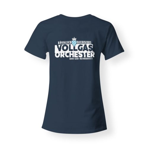 T-Shirt Damen Vollgasorchester Wiesn I steh auf di navy